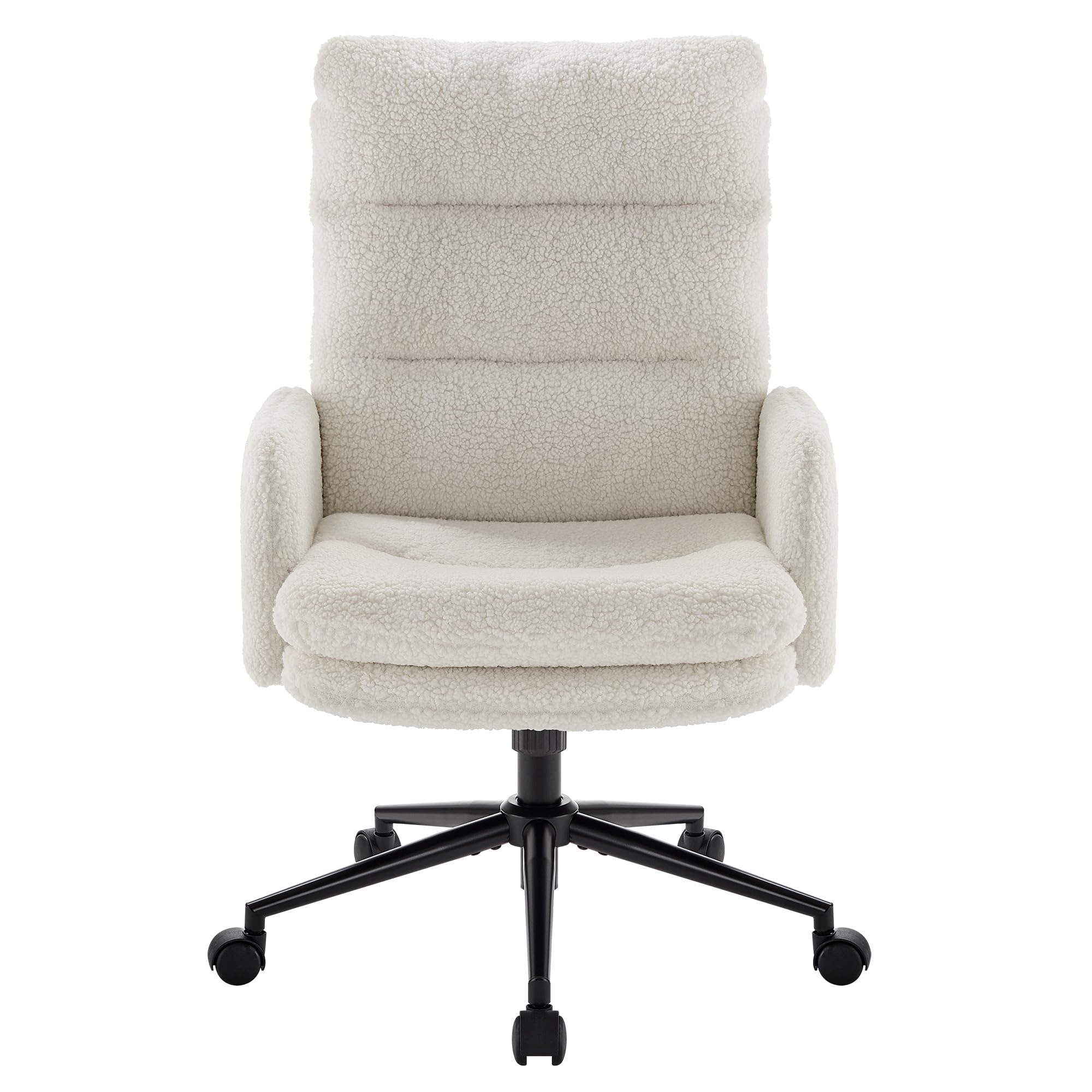 High Back Cashmere Office Chair na may Adjustable Height, Swivel Base at Makapal na Double-Padded Cushion para sa Home Office